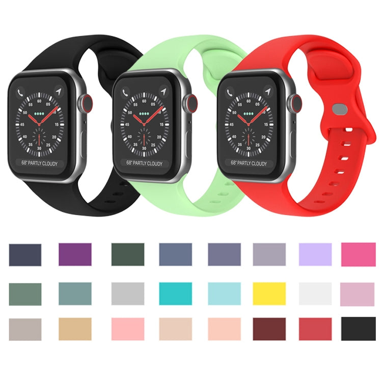 Butterfly Buckle Silicone Watchband, Size: L For Apple Watch Series, Series 1