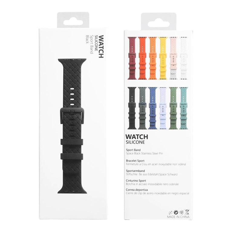 Braided Texture Silicone Watchband For Apple Watch Series