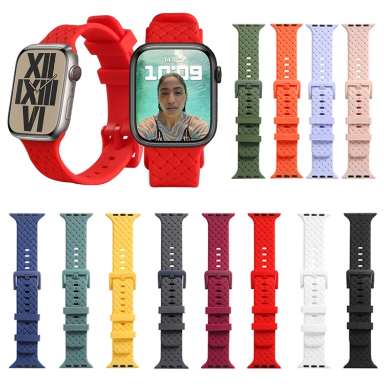 Braided Texture Silicone Watchband For Apple Watch Series