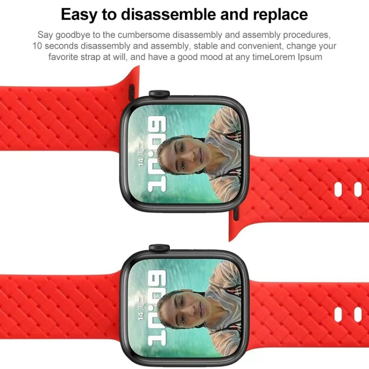 Braided Texture Silicone Watchband For Apple Watch Series