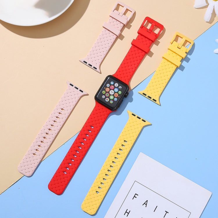 Braided Texture Silicone Watchband For Apple Watch Series