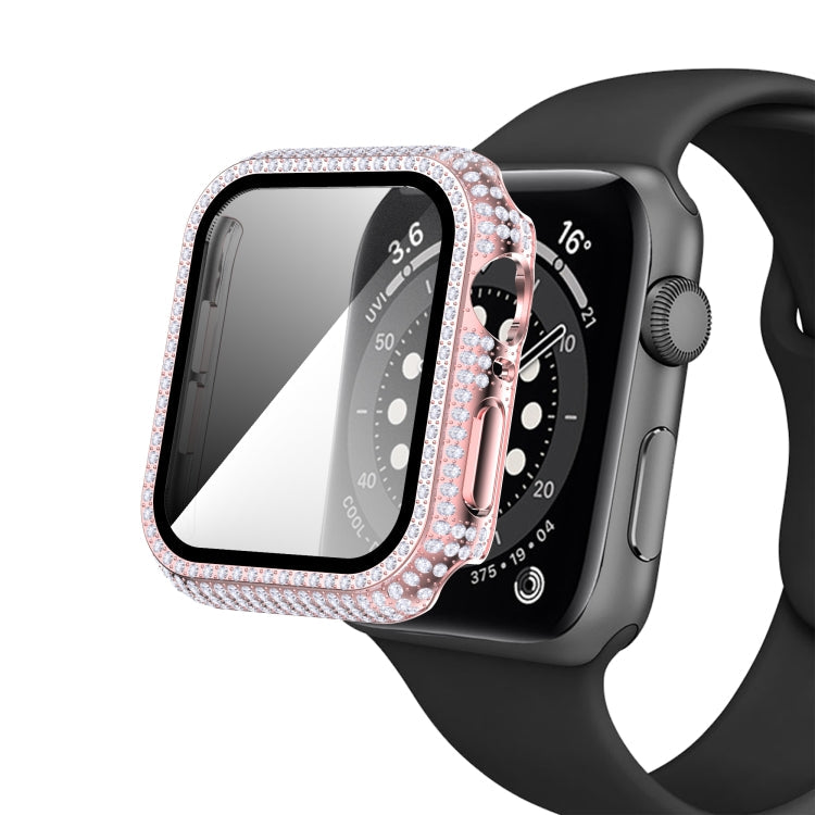 Diamond PC + Tempered Glass Watch Case For Apple Watch Series