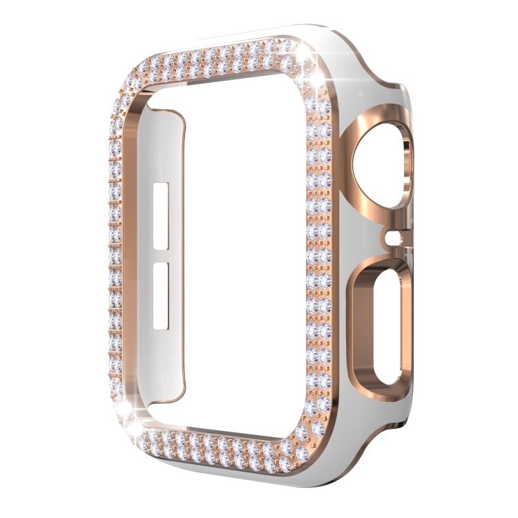 Double-Row Diamond Two-color Electroplating PC Watch Case For Apple Watch Series, Series 1