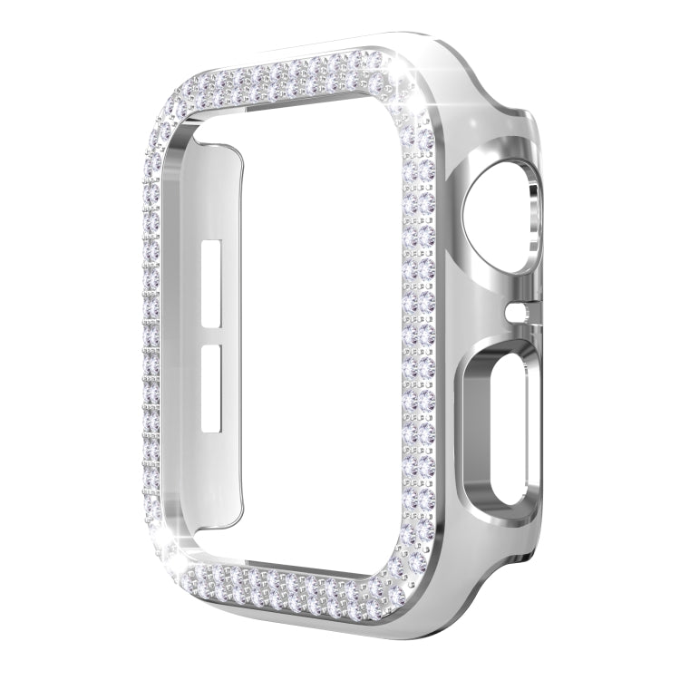 Double-Row Diamond Two-color Electroplating PC Watch Case For Apple Watch Series, Series 1