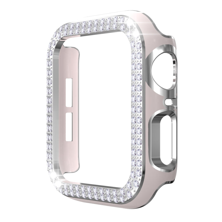 Double-Row Diamond Two-color Electroplating PC Watch Case For Apple Watch Series, Series 1