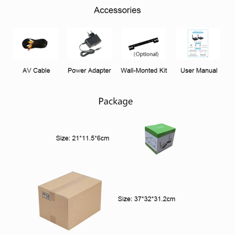 Measy AV530-2 5.8GHz Wireless Audio / Video Transmitter + 2 Receiver, Transmission Distance: 300m,