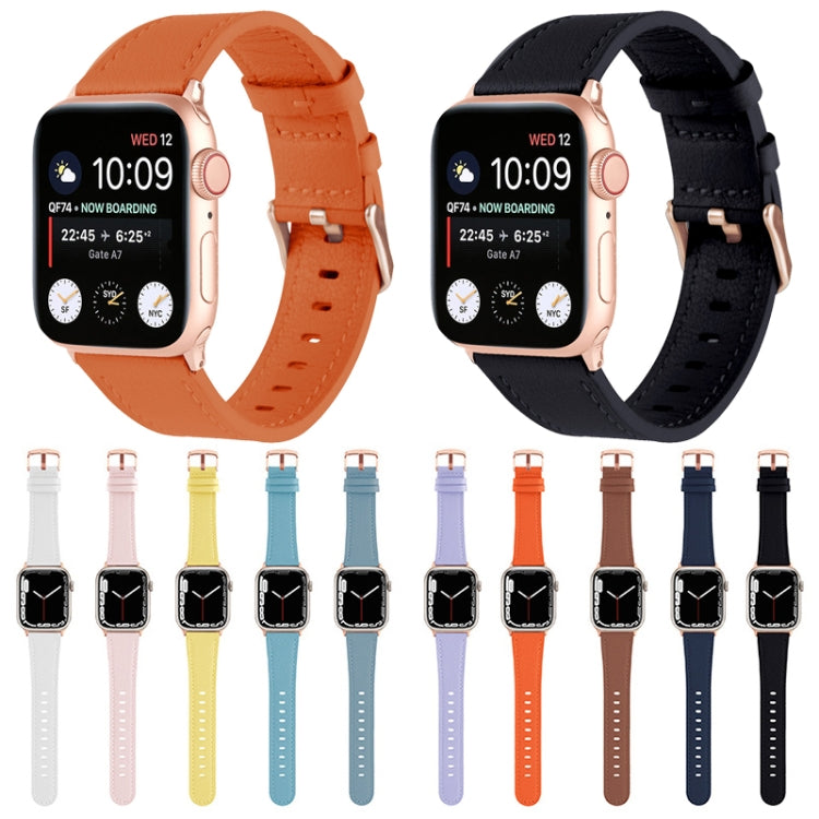 Small Waist Genuine Leather Watchband For Apple Watch Series