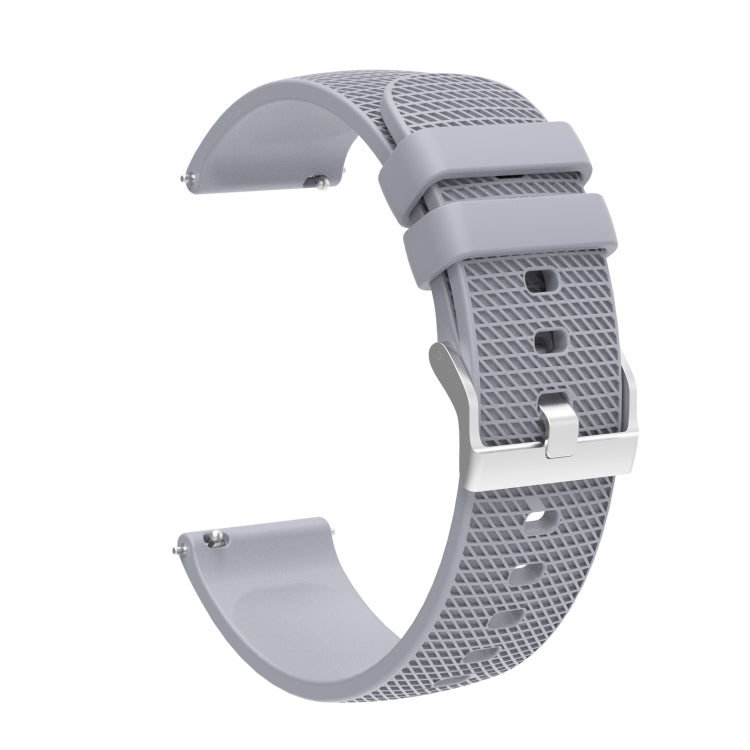 Pockmarked Silver Buckle Silicone Watch Strap for Huawei Watch / Samsung Galaxy Watch