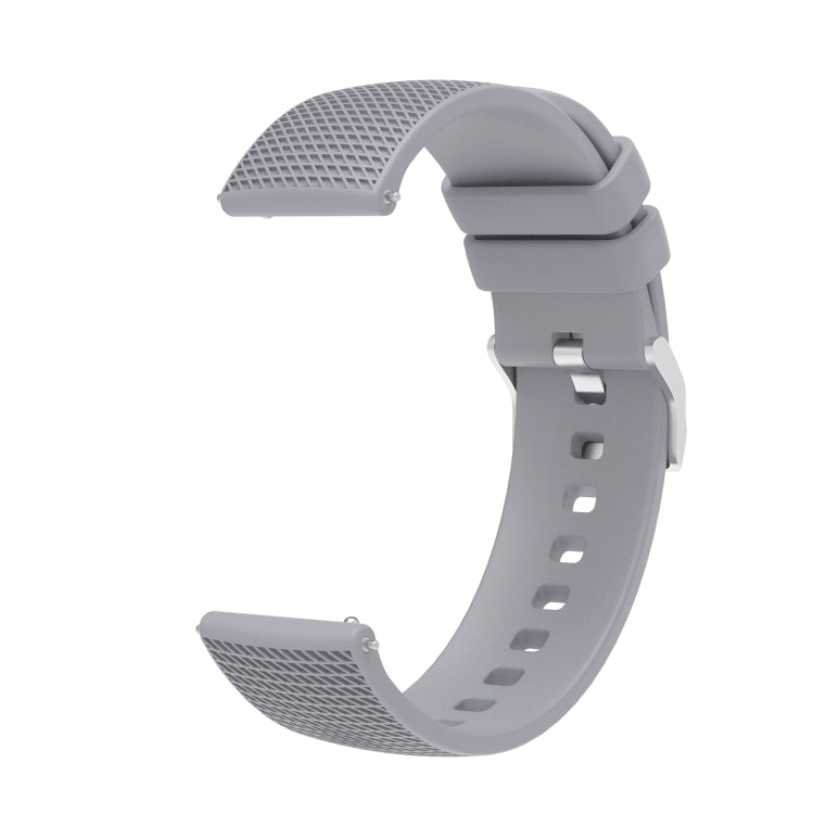 Pockmarked Silver Buckle Silicone Watch Strap for Huawei Watch / Samsung Galaxy Watch