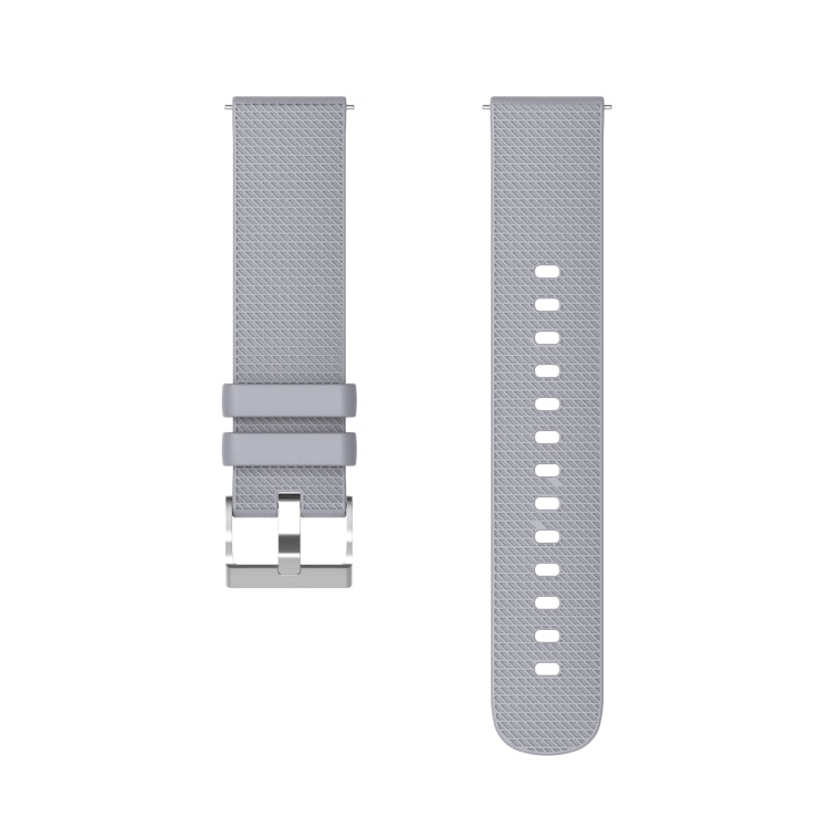 Pockmarked Silver Buckle Silicone Watch Strap for Huawei Watch / Samsung Galaxy Watch