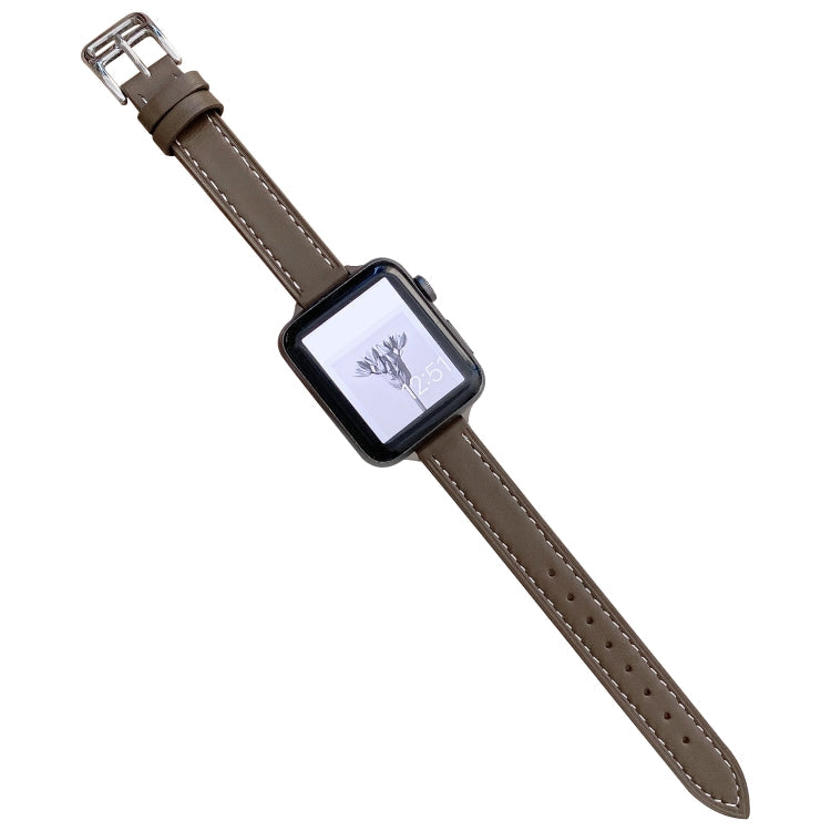 Plain Leather Watchband For Apple Watch Series