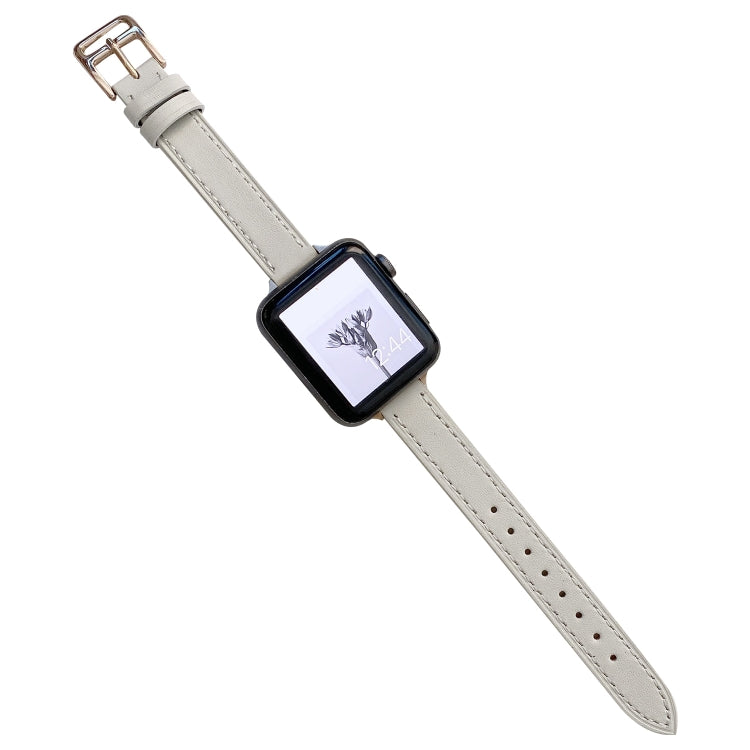 Plain Leather Watchband For Apple Watch Series