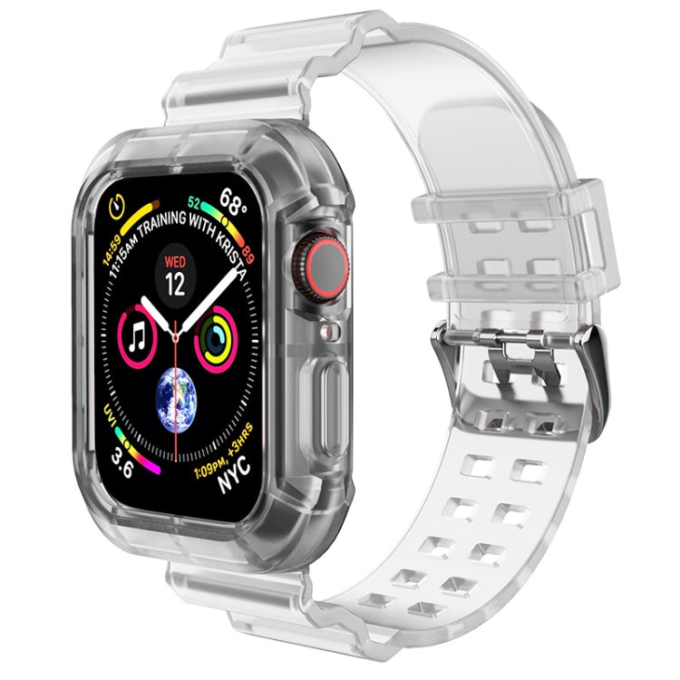 Transparent Watch Band For Apple Watch Series 8&7 45mm / SE 2&6&SE&5&4 44mm / 3&2&1 42mm(Transparent Brown)