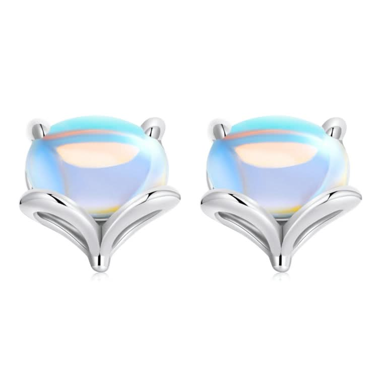 S925 Sterling Silver Moonstone Fox Ear Stud Women Earrings Reluova