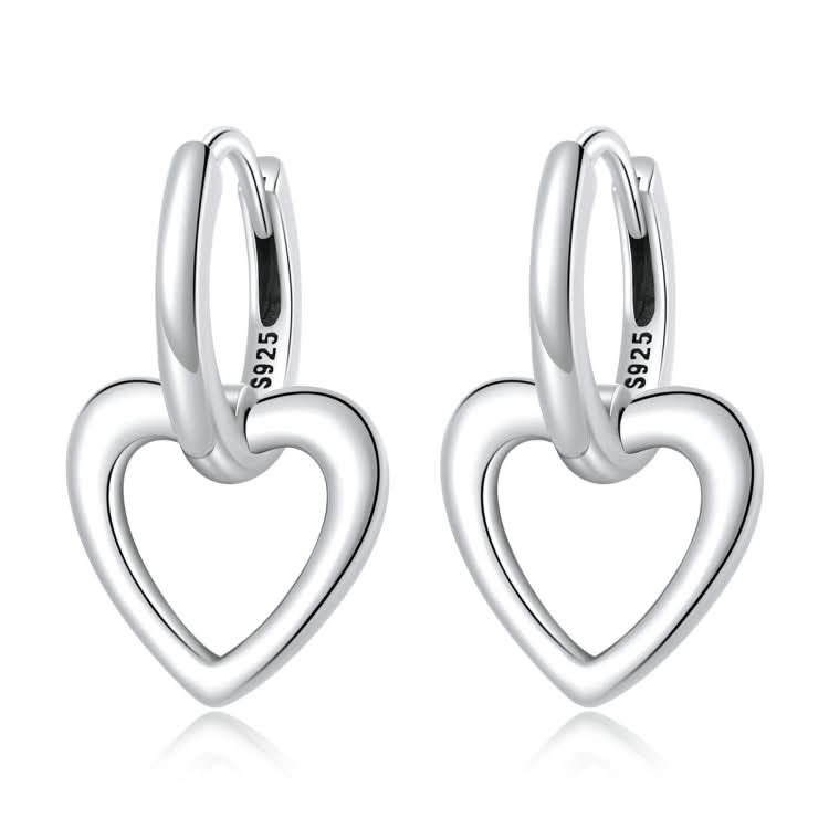 S925 Sterling Silver Heart Ear Buckle Women Earrings Reluova