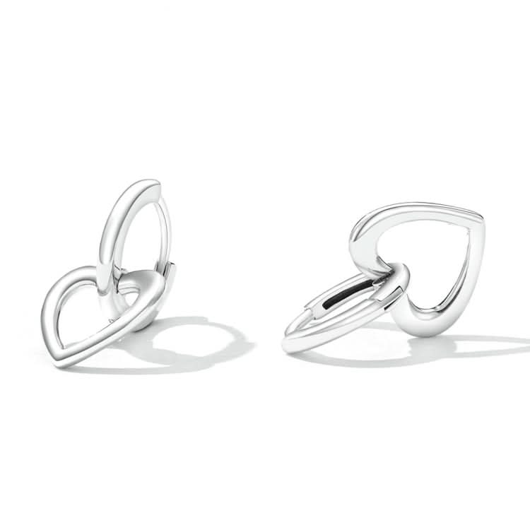 S925 Sterling Silver Heart Ear Buckle Women Earrings Reluova