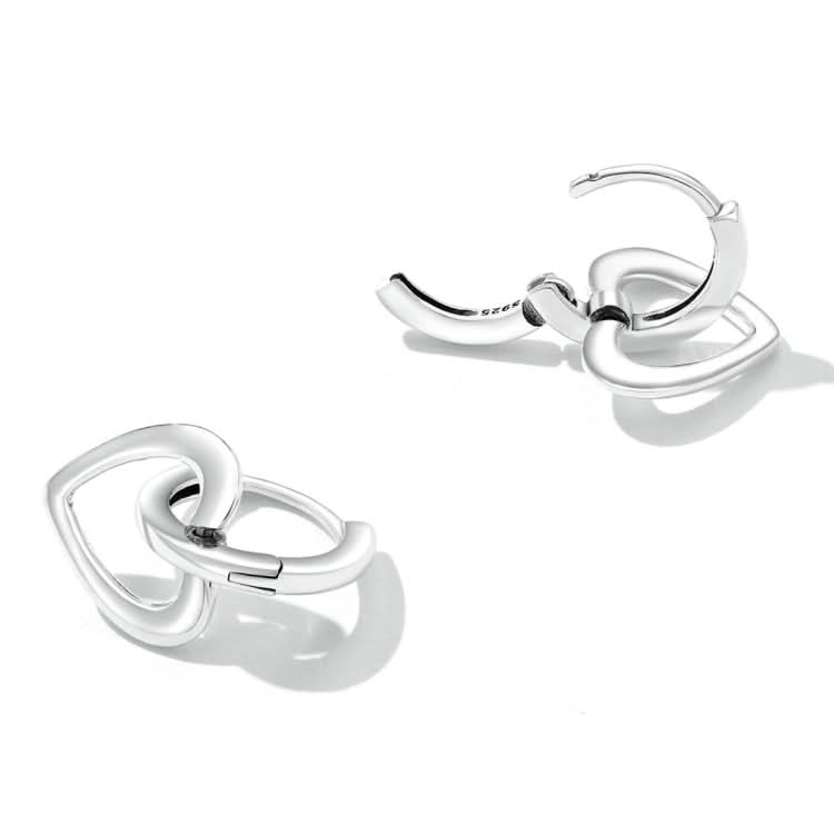 S925 Sterling Silver Heart Ear Buckle Women Earrings Reluova