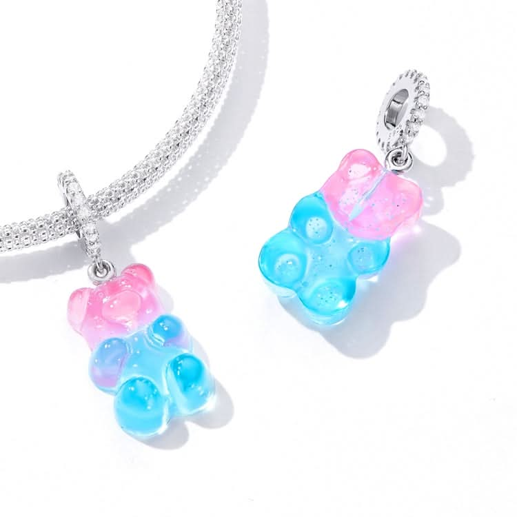 S925 Sterling Silver Candy Bear Pendant DIY Bracelet Necklace Accessories