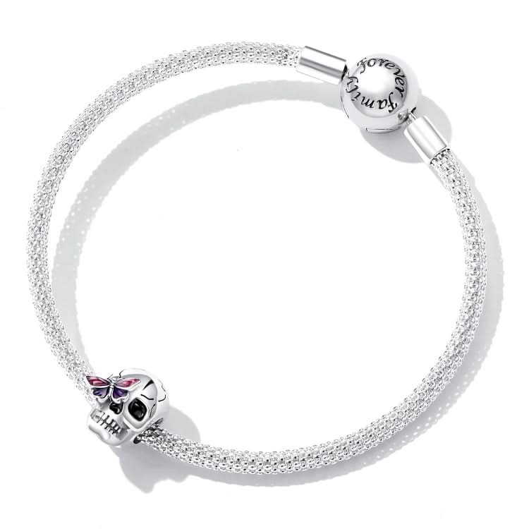 S925 Sterling Silver Retro Skull Beads DIY Bracelet Necklace Accessories