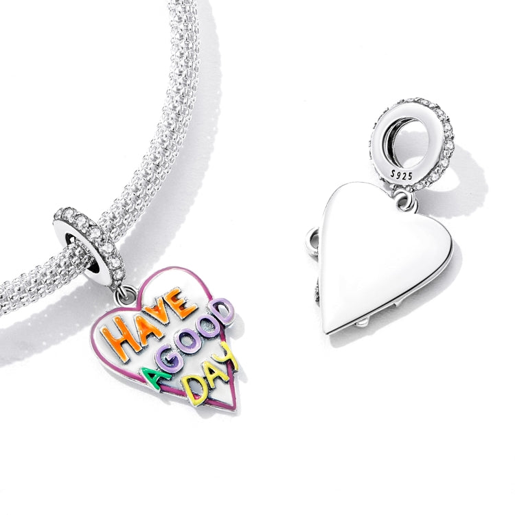 S925 Sterling Silver Heart Letter Pendant DIY Bracelet Necklace Accessories