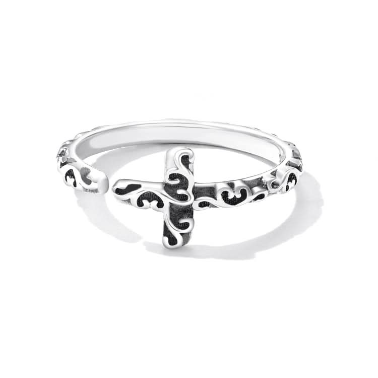 S925 Sterling Silver Retro Cross Women Ring Reluova