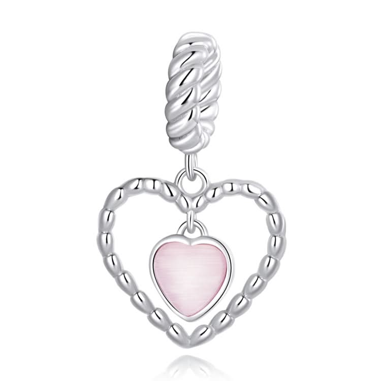 S925 Sterling Silver Exquisite Heart Pendant DIY Bracelet Necklace Accessories