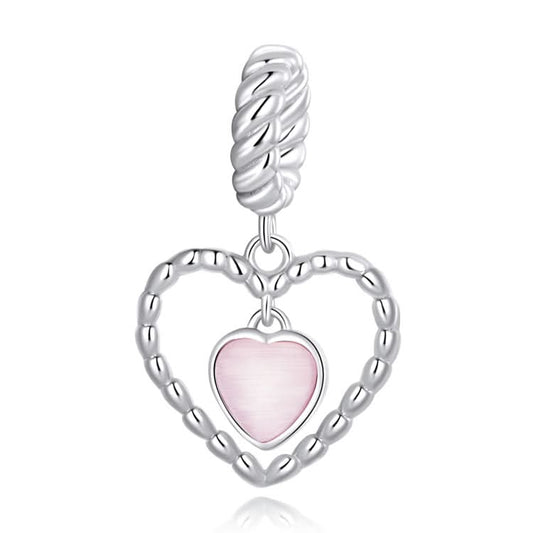 S925 Sterling Silver Exquisite Heart Pendant DIY Bracelet Necklace Accessories Reluova