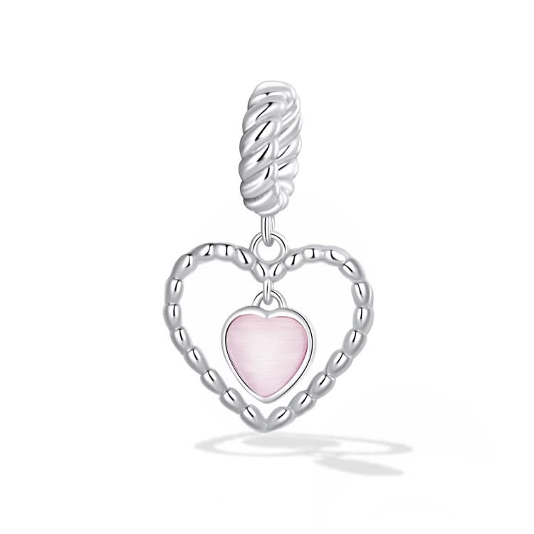 S925 Sterling Silver Exquisite Heart Pendant DIY Bracelet Necklace Accessories