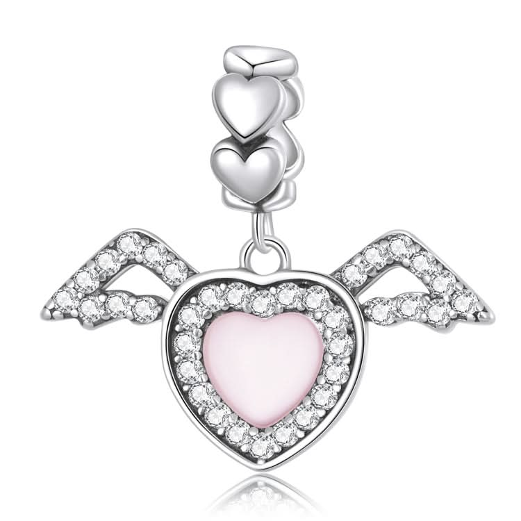 S925 Sterling Silver Heart Wing Pendant DIY Bracelet Necklace Accessories