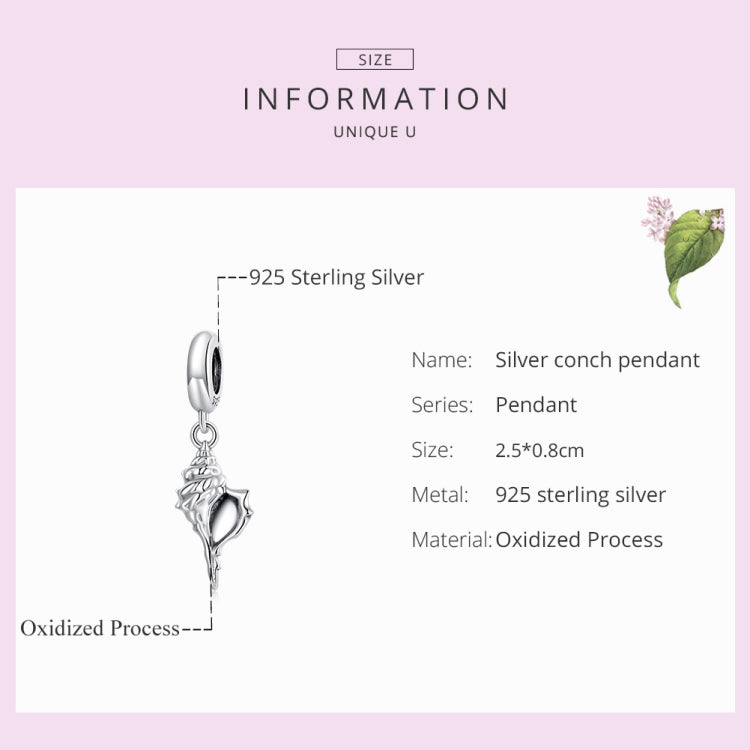 S925 Sterling Silver Silver Conch Pendant DIY Bracelet Necklace Accessories Reluova