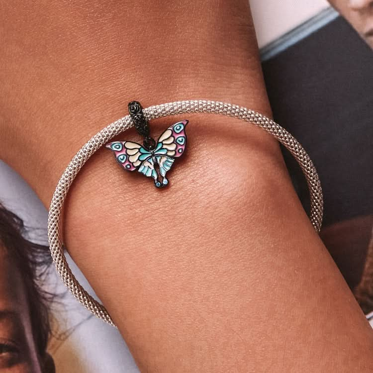 S925 Sterling Silver Silver Artistic Butterfly Pendant DIY Bracelet Necklace Accessories