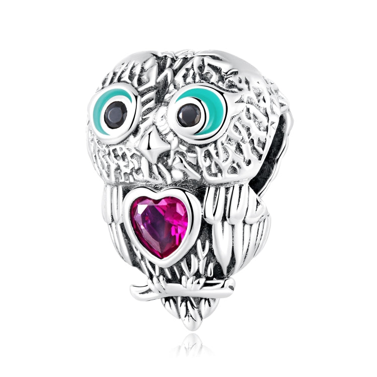 S925 Sterling Silver Cute Owl Beads DIY Bracelet Necklace Accessories