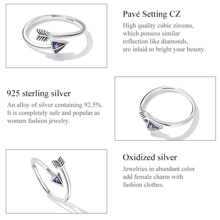 S925 Sterling Silver Arrow Of Love Women Open Ring Reluova