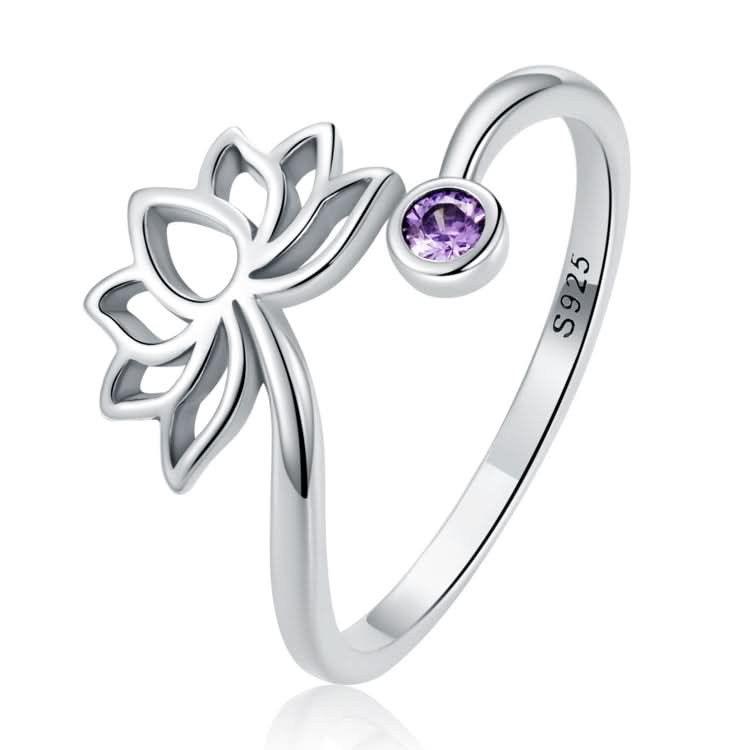 S925 Sterling Silver Simple Lotus Women Open Ring Reluova