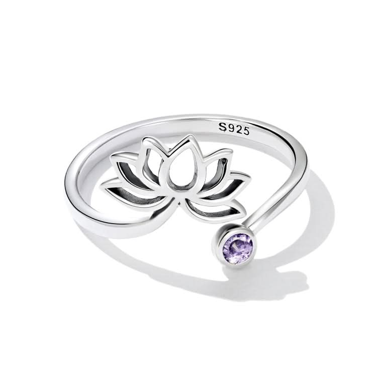 S925 Sterling Silver Simple Lotus Women Open Ring Reluova