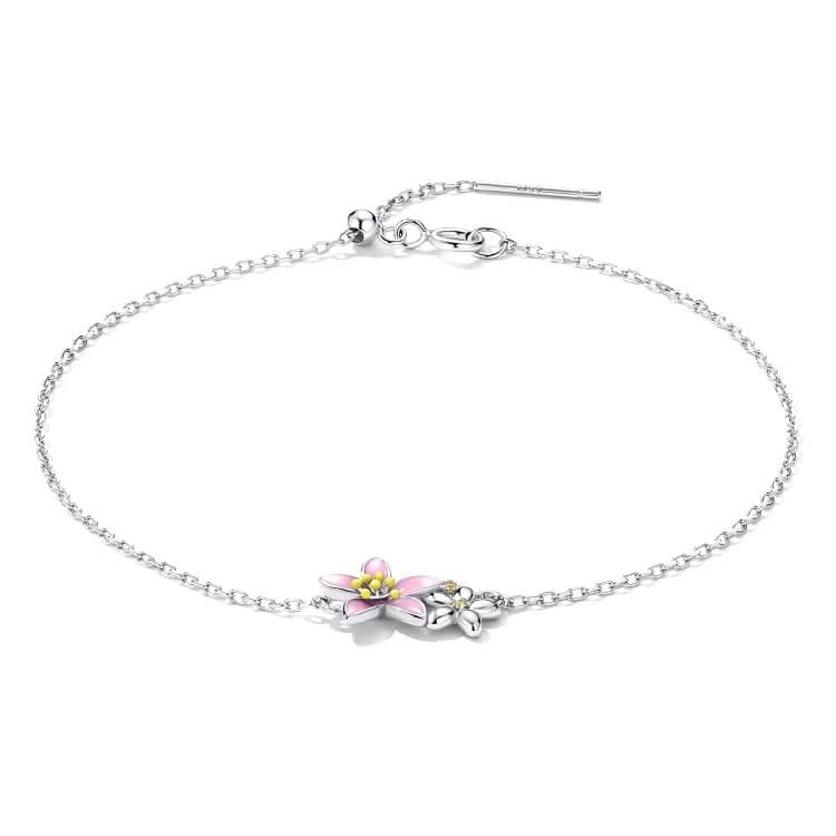 S925 Sterling Silver Cherry Blossom Bracelet Women Jewelry Reluova