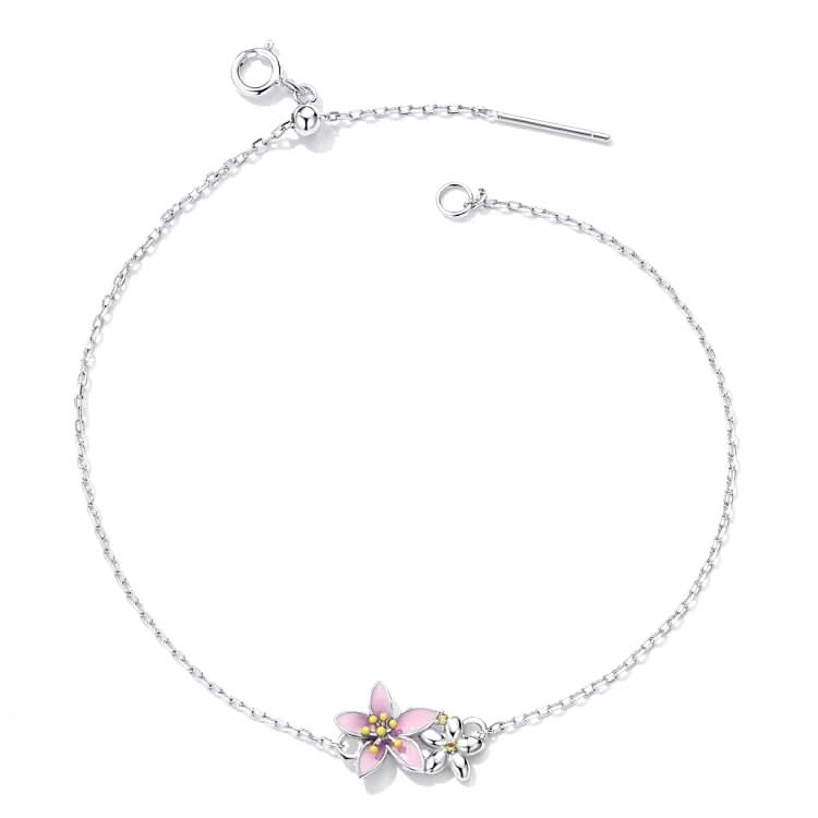 S925 Sterling Silver Cherry Blossom Bracelet Women Jewelry Reluova