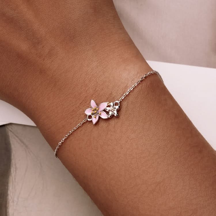 S925 Sterling Silver Cherry Blossom Bracelet Women Jewelry Reluova