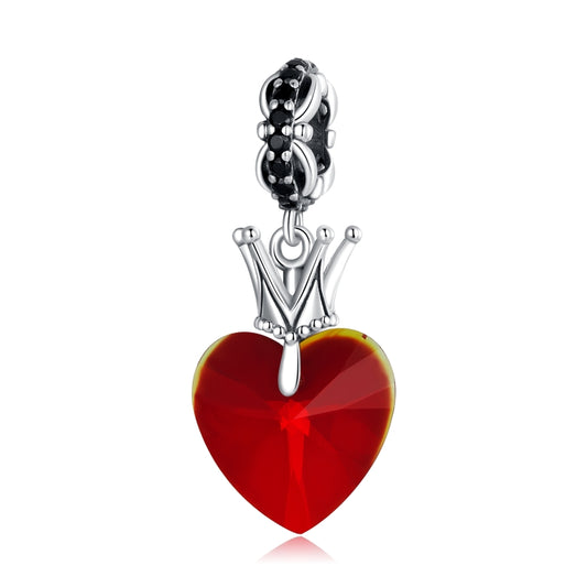 S925 Sterling Silver Silver Crown Heart Pendant DIY Bracelet Necklace Accessories