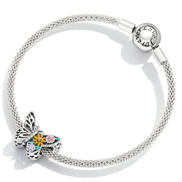 S925 Sterling Silver Flower Butterfly Beads DIY Bracelet Necklace Accessories