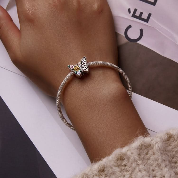 S925 Sterling Silver Flower Butterfly Beads DIY Bracelet Necklace Accessories