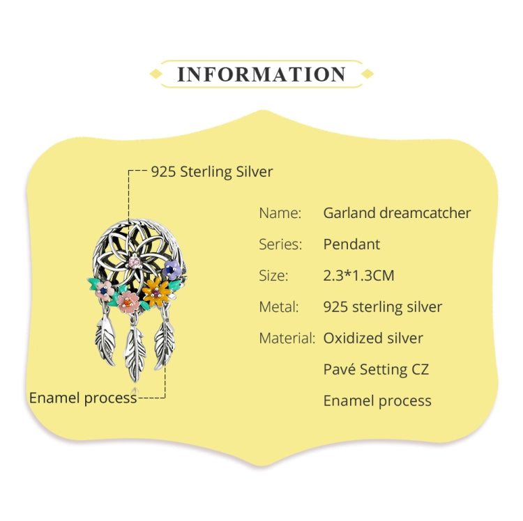 S925 Sterling Silver Wreath Dream Catcher Beads DIY Bracelet Necklace Accessories