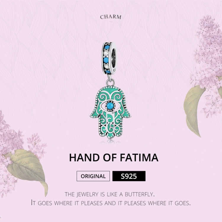 S925 Sterling Silver Silver Hand Of Fatima Pendant DIY Bracelet Necklace Accessories