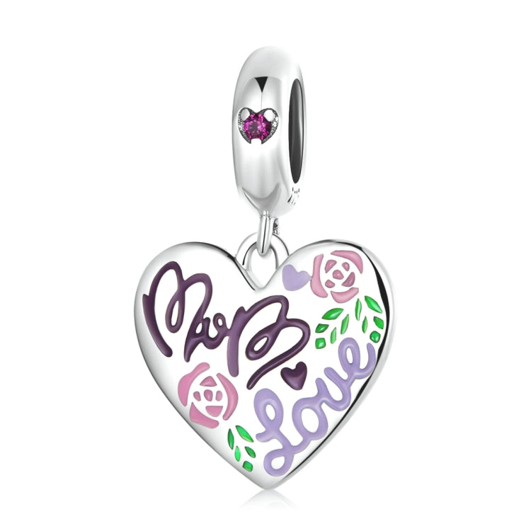 S925 Sterling Silver Silver Colorful Doodle Heart Pendant DIY Bracelet Necklace Accessories Reluova