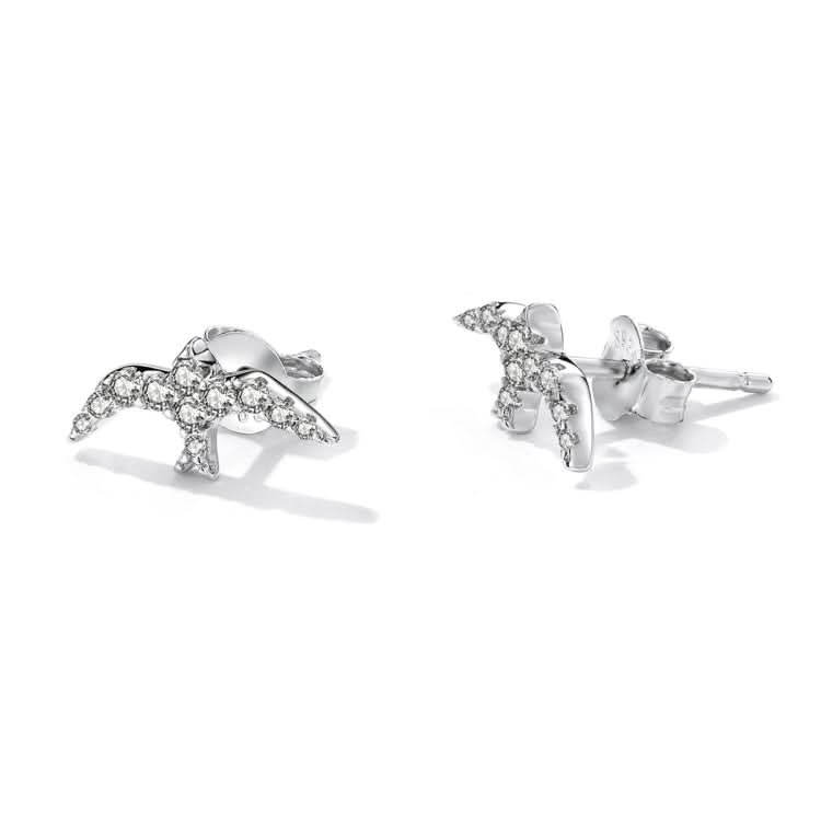 S925 Sterling Silver Mini Swallow Ear Stud Women Earrings Reluova