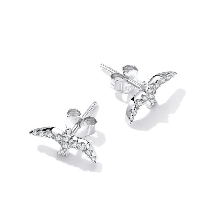 S925 Sterling Silver Mini Swallow Ear Stud Women Earrings Reluova