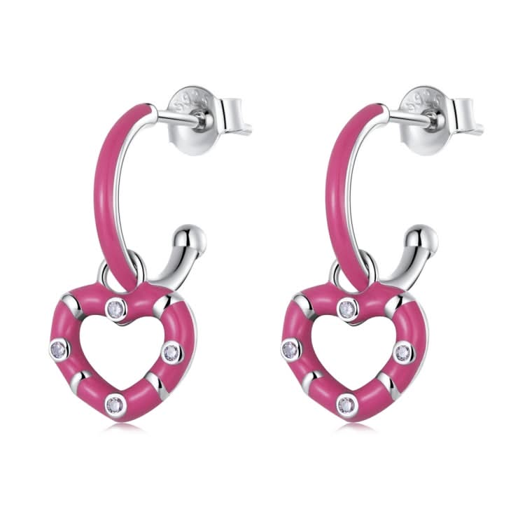 S925 Sterling Silver Simple Heart Women Earrings Reluova