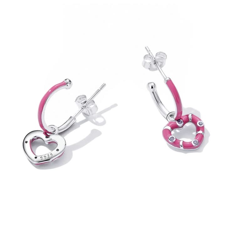 S925 Sterling Silver Simple Heart Women Earrings Reluova