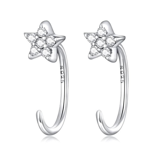 S925 Sterling Silver Star Ear Hook Women Earrings Reluova