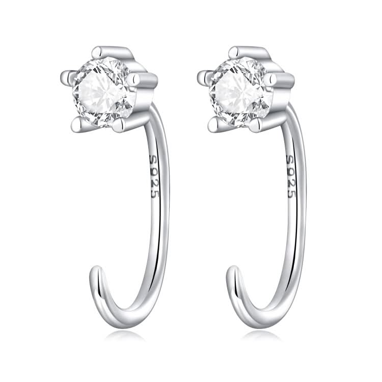 S925 Sterling Silver Sparkling Ear Hook Women Earrings Reluova